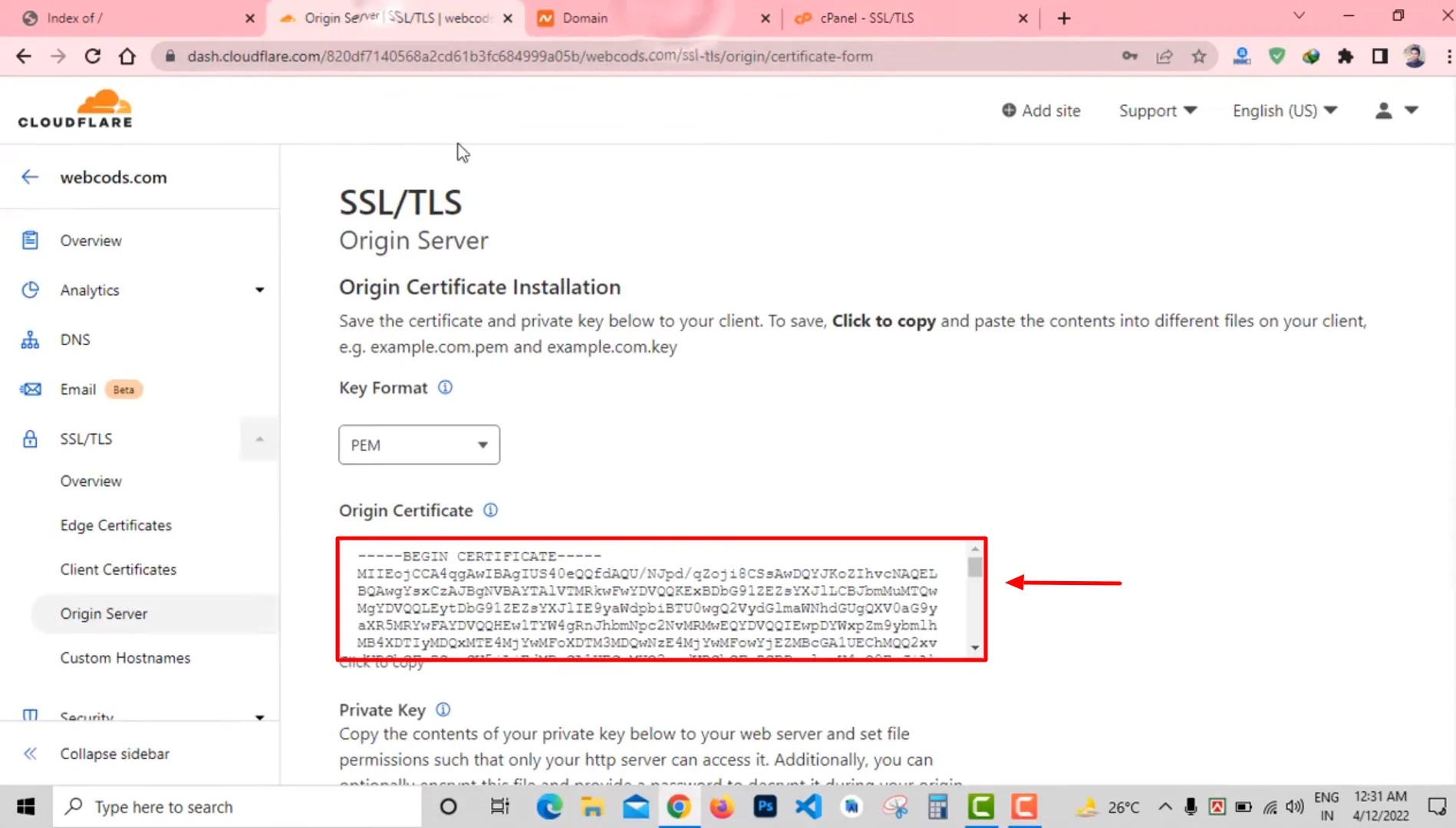 Copy Origin Certificate