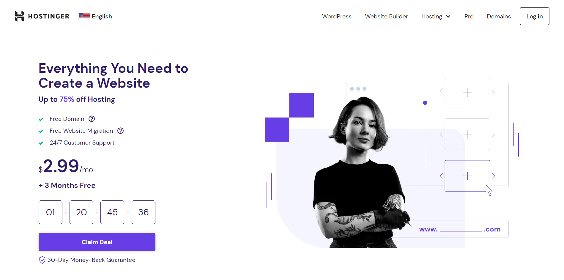 Hostinger Homepage Domain Registrar