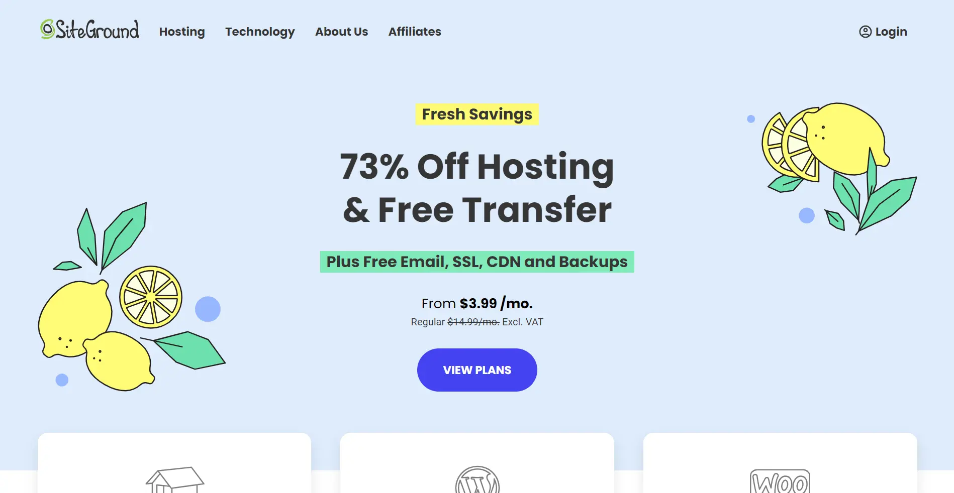 Siteground Hosting provider webpage
