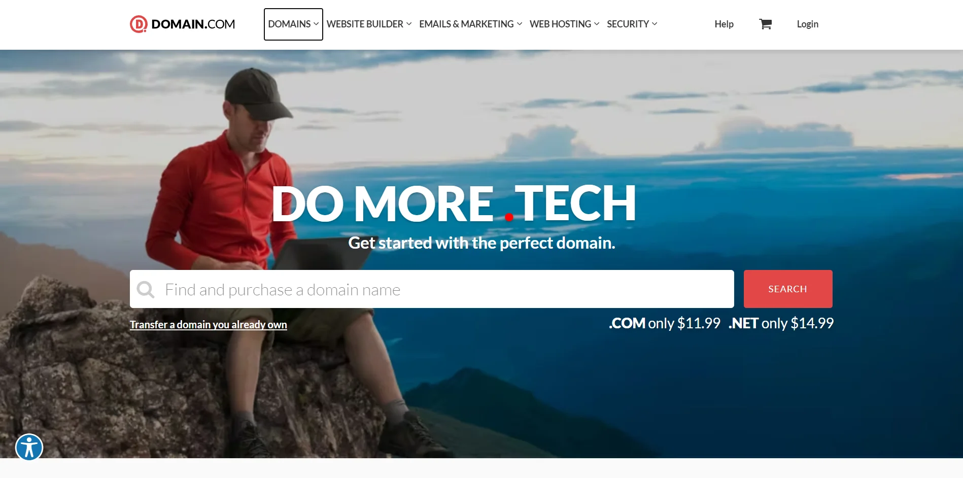 Domore.tech domain registrar homepage 