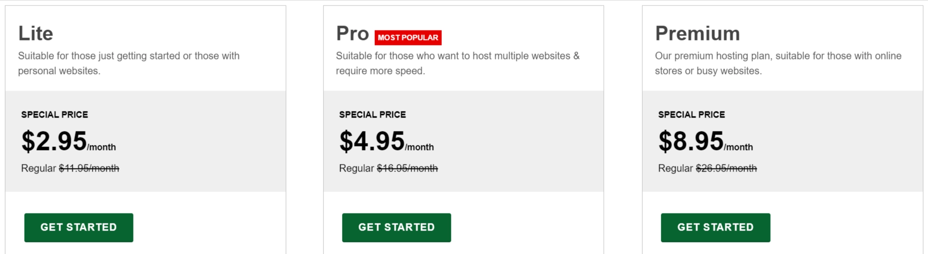 GreenGeeks Pricing