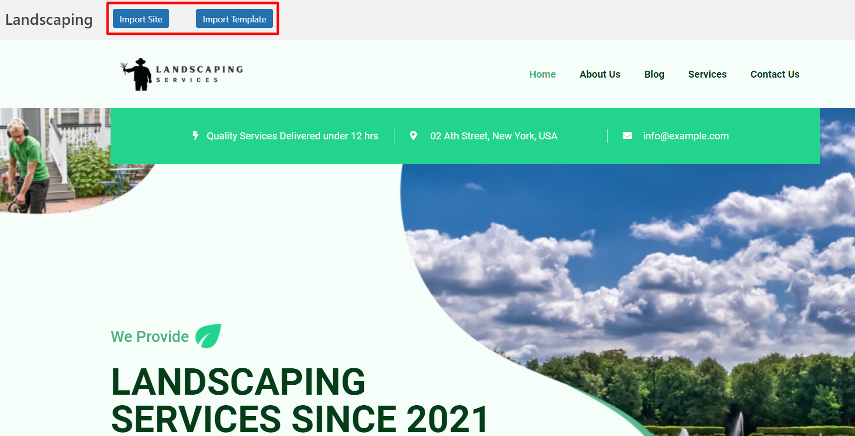 Import Site or Import Template
