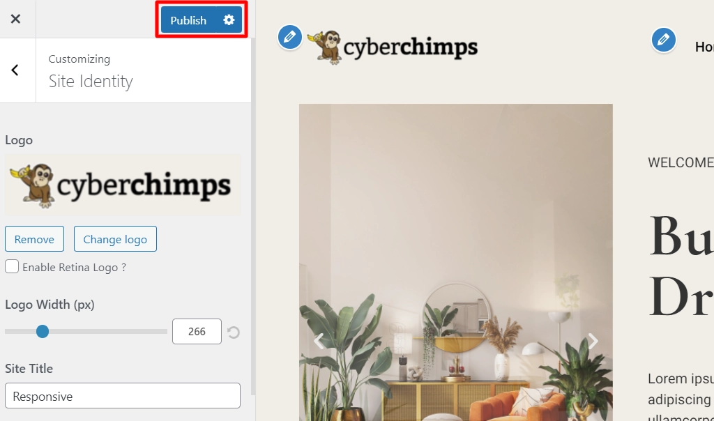 Click on Publish button