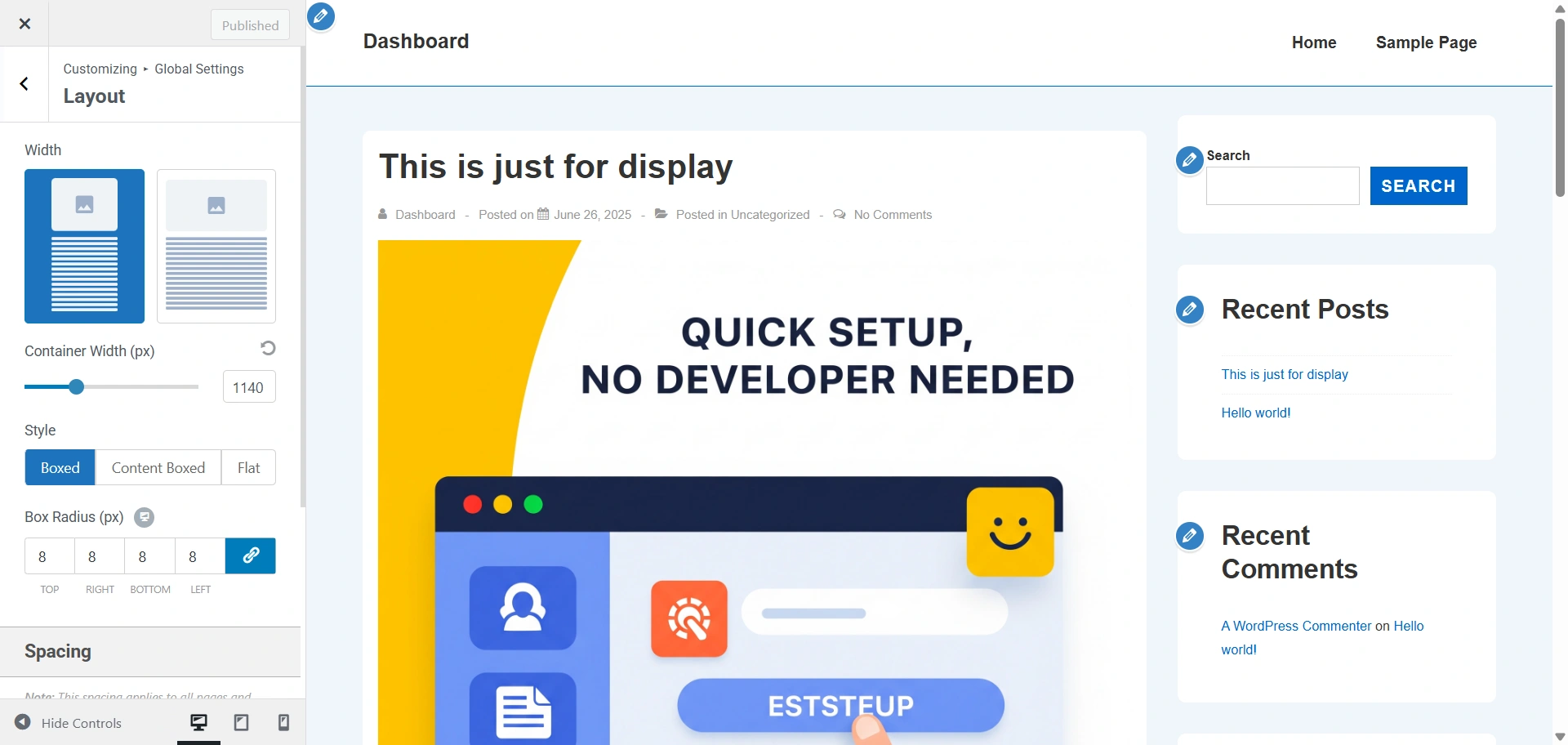 layout customizer
