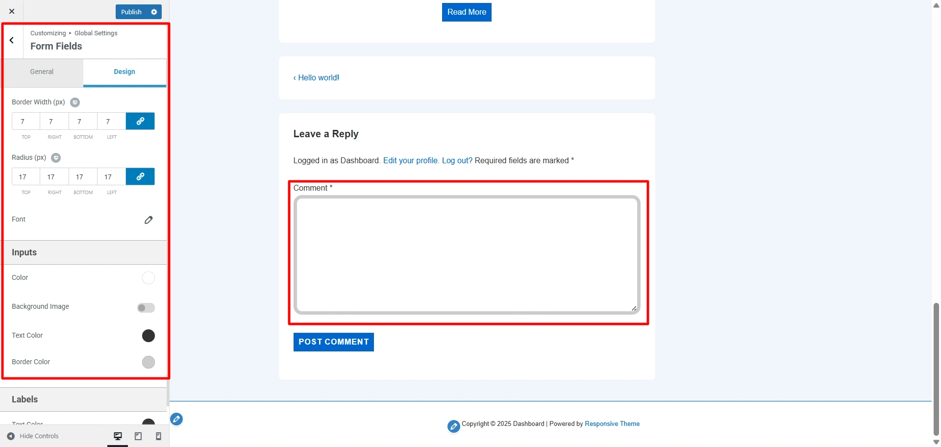 Customizing form fields