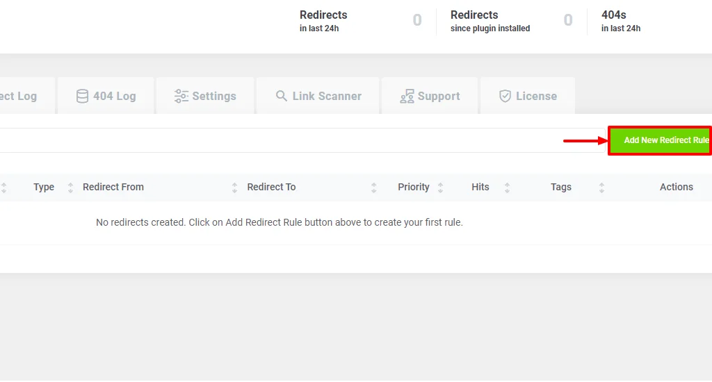 Add new redirect rule