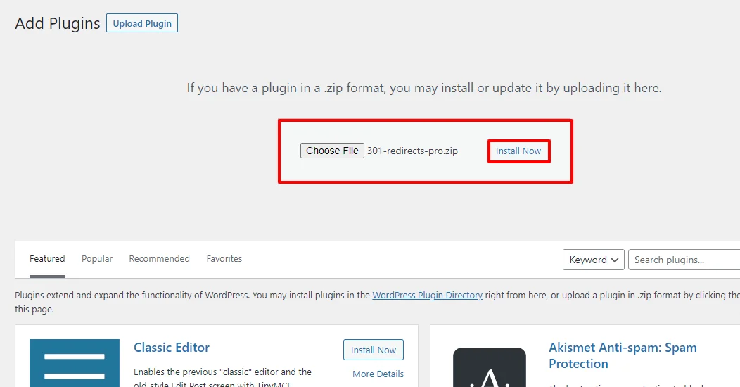 Install Yoast SEO plugin to create a 301 redirect 