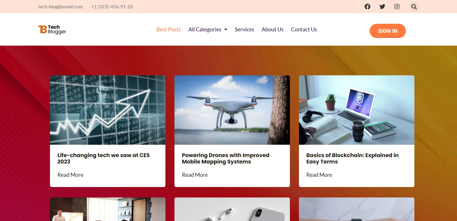 Tech Blogger Website Template