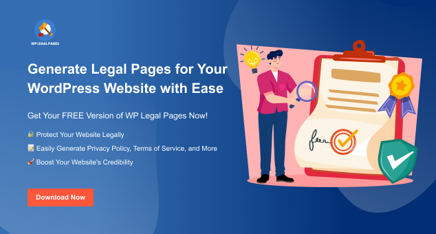 WP legal Pages Banner