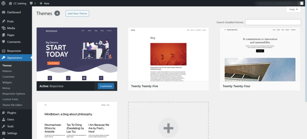 Activating theme