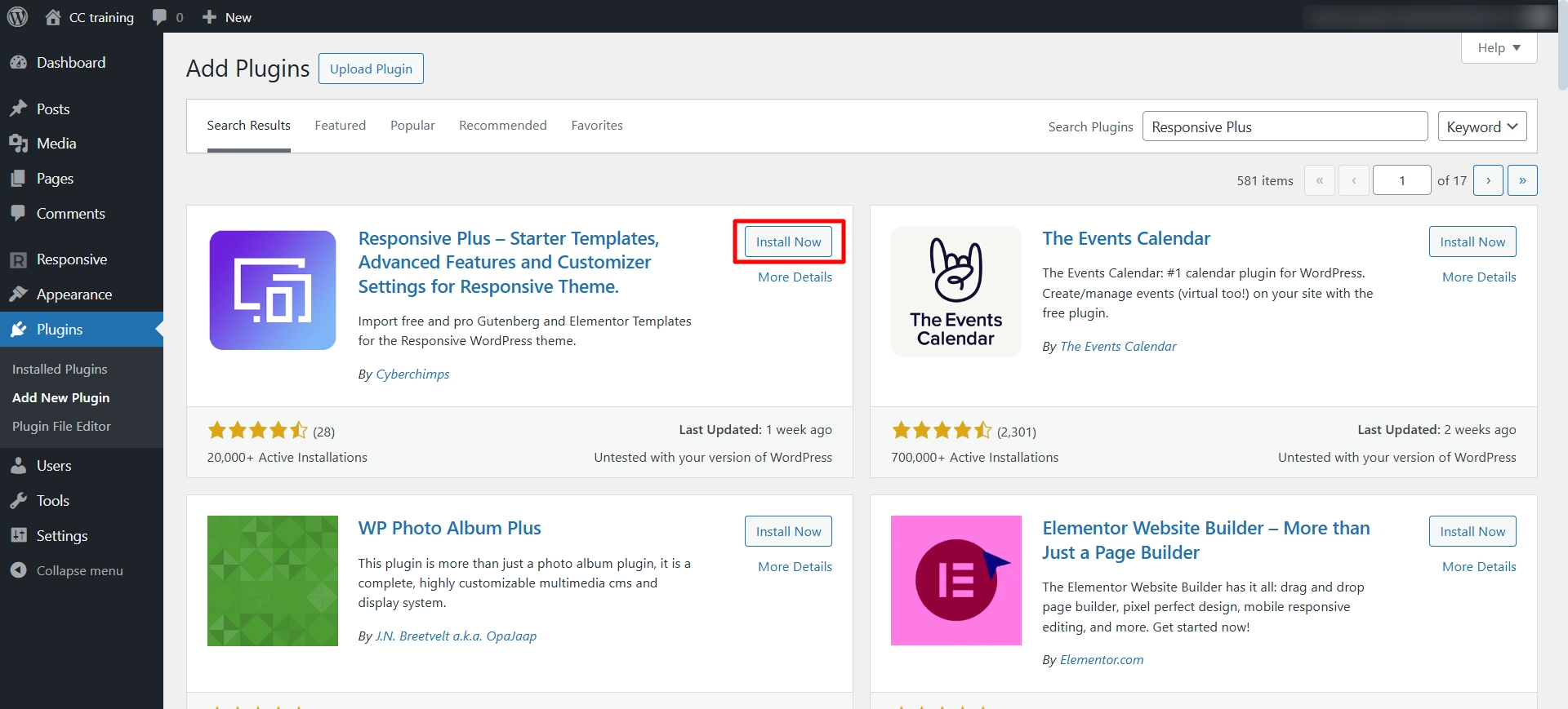 Install Responsive plus