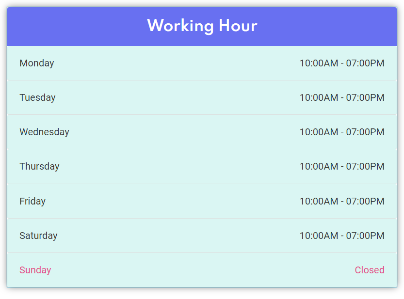 Working Hour