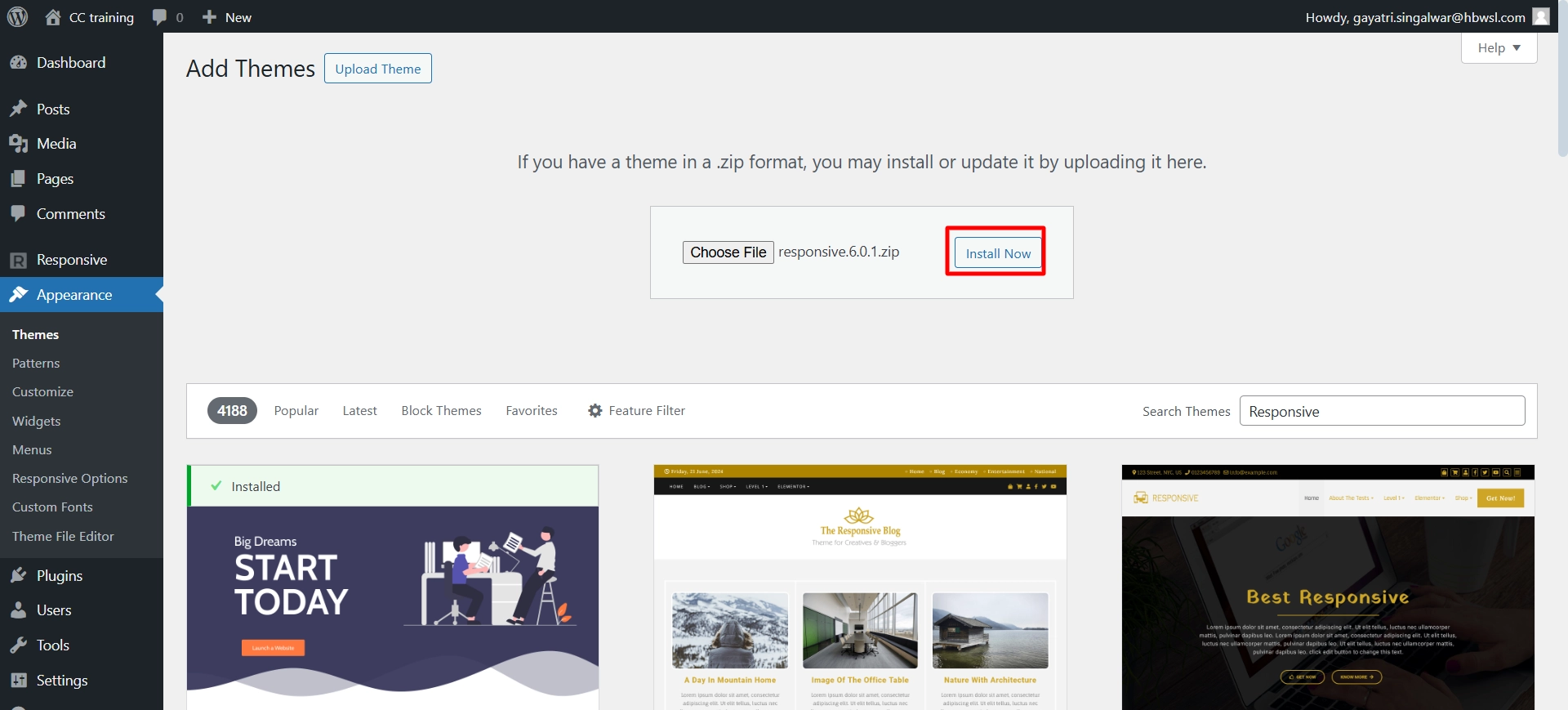 install theme