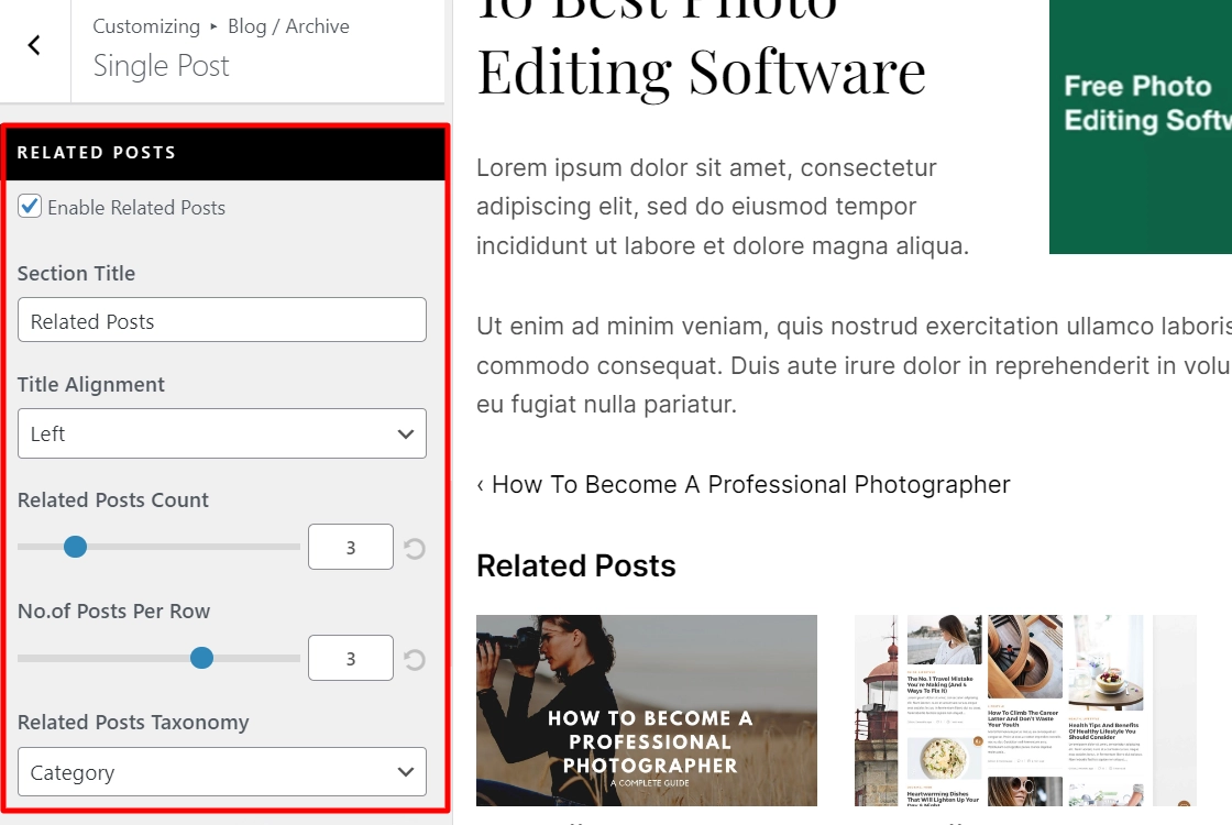 Customizing related posts