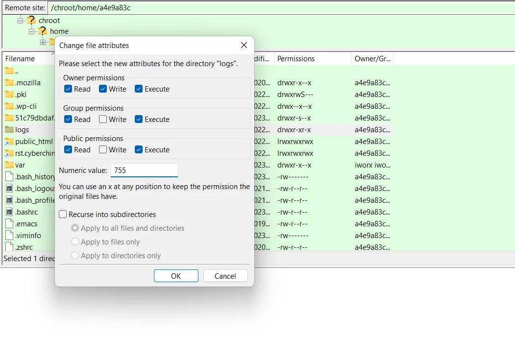 Change file attributes