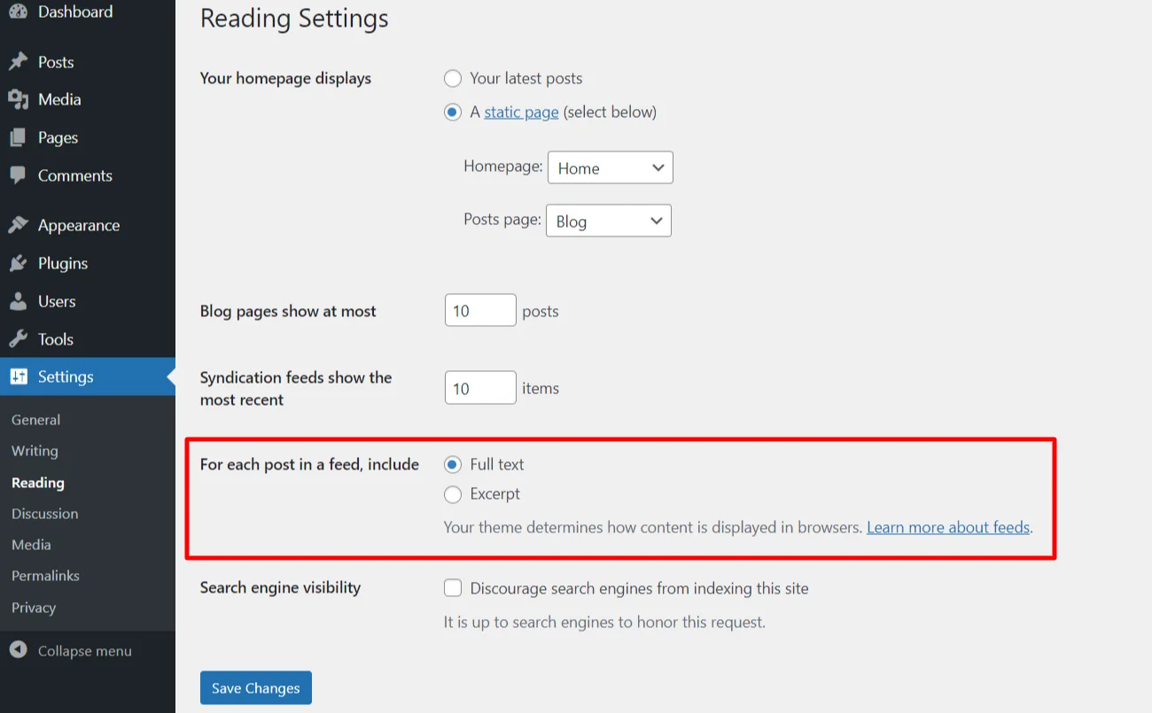 Displaying posts in full text or excerpt