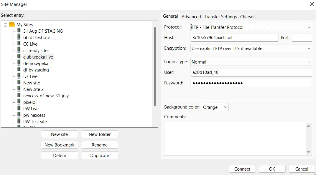 FTP Client login