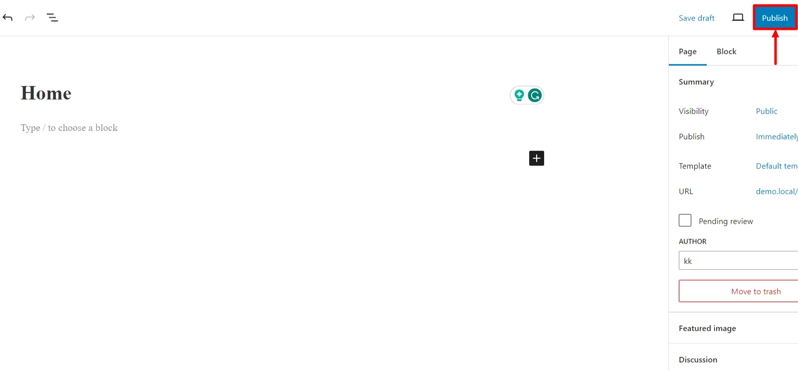 Publishing homepage