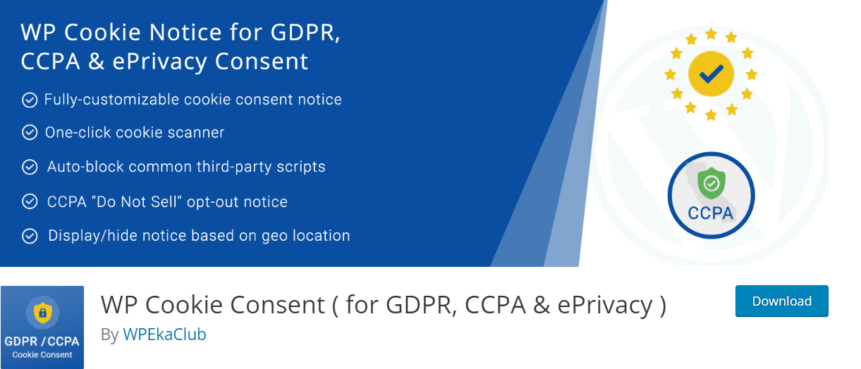 WP Cookie Consent plugin