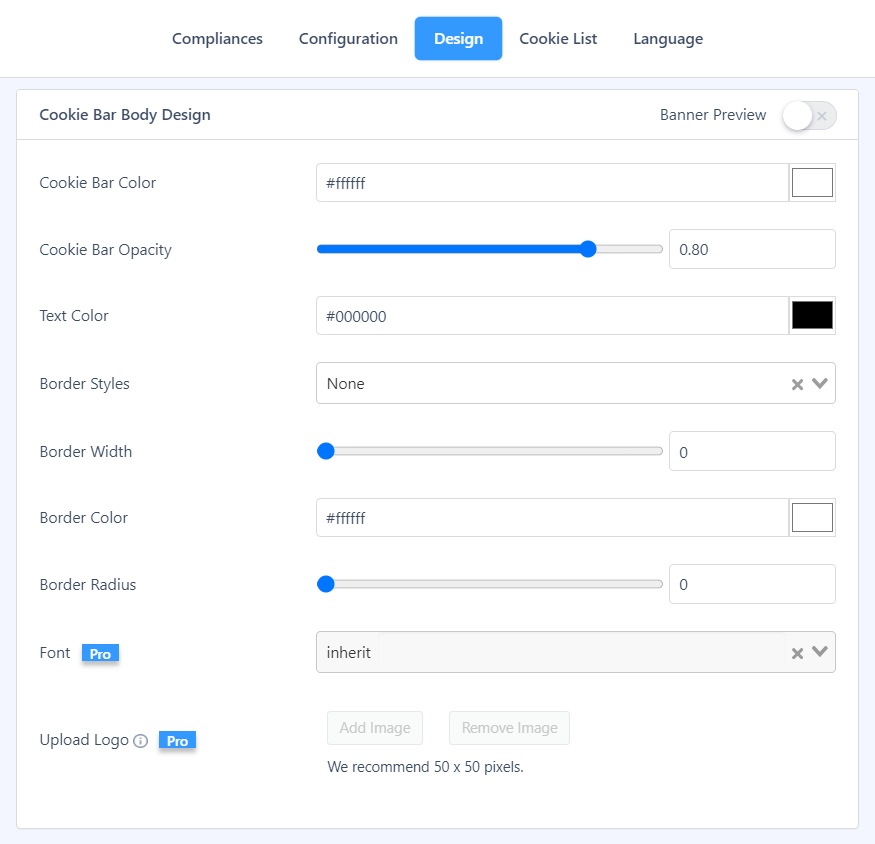 Design tab