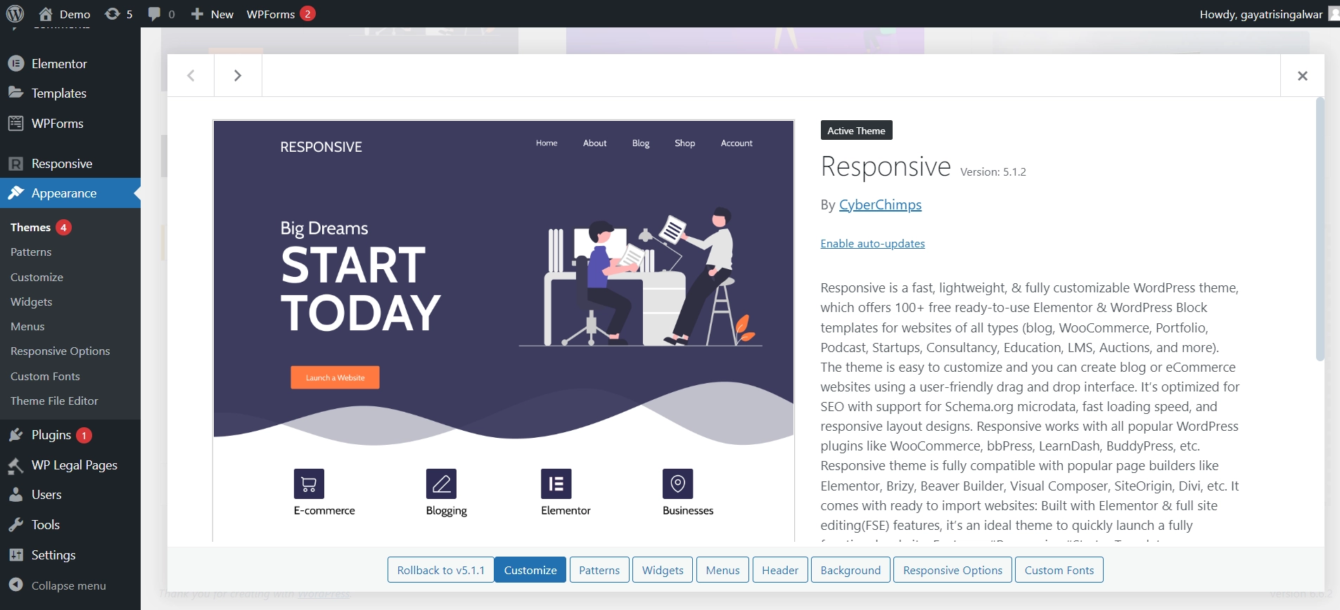 Responsive themes