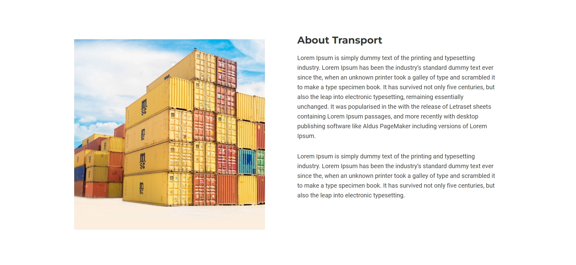 logistics website template