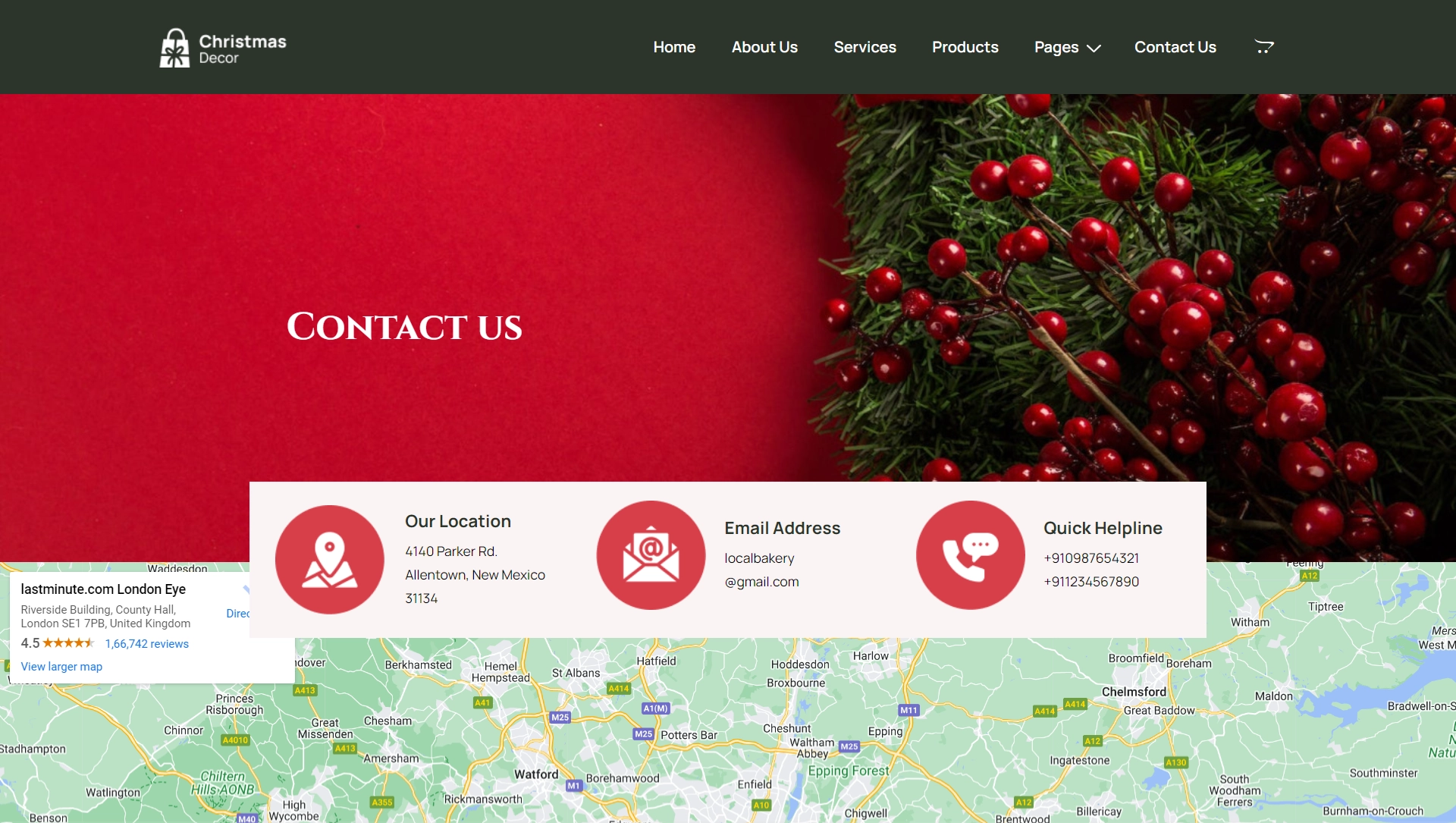 christmas website theme