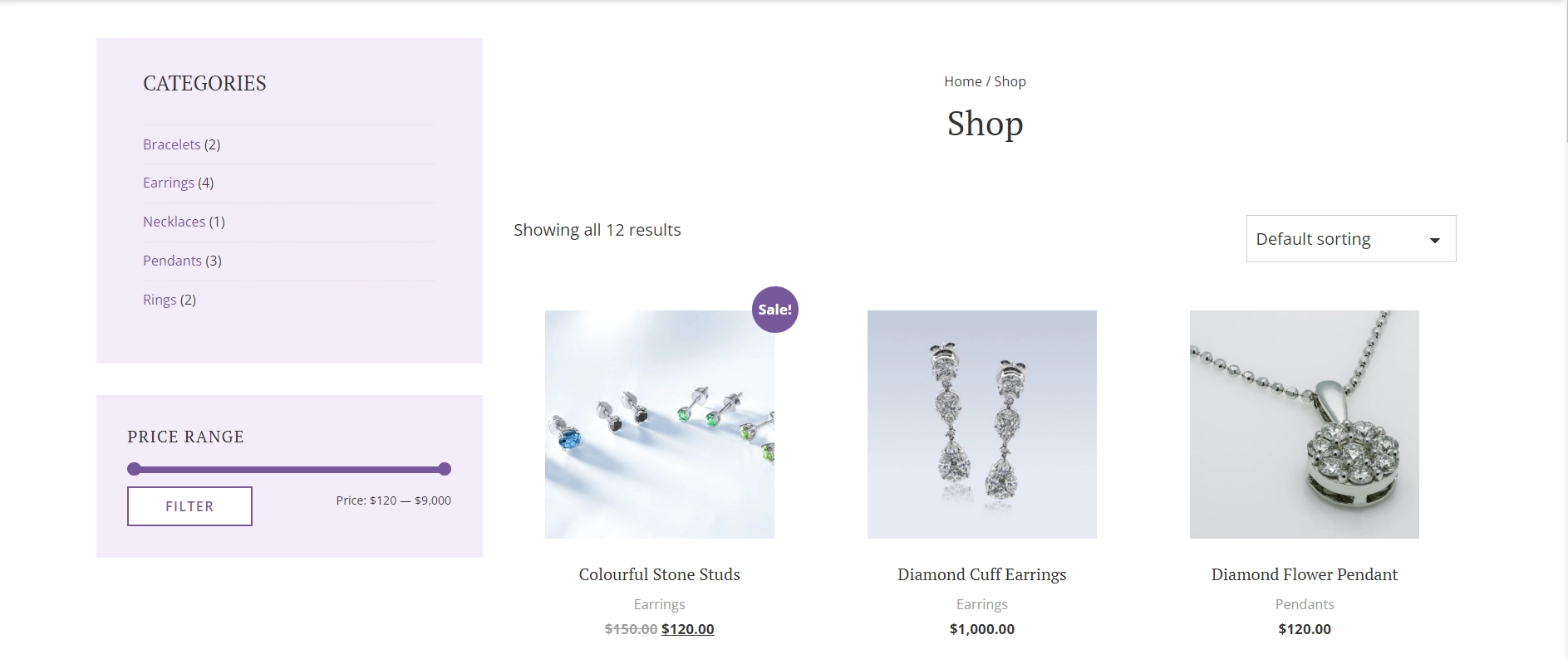jewelry website design templates