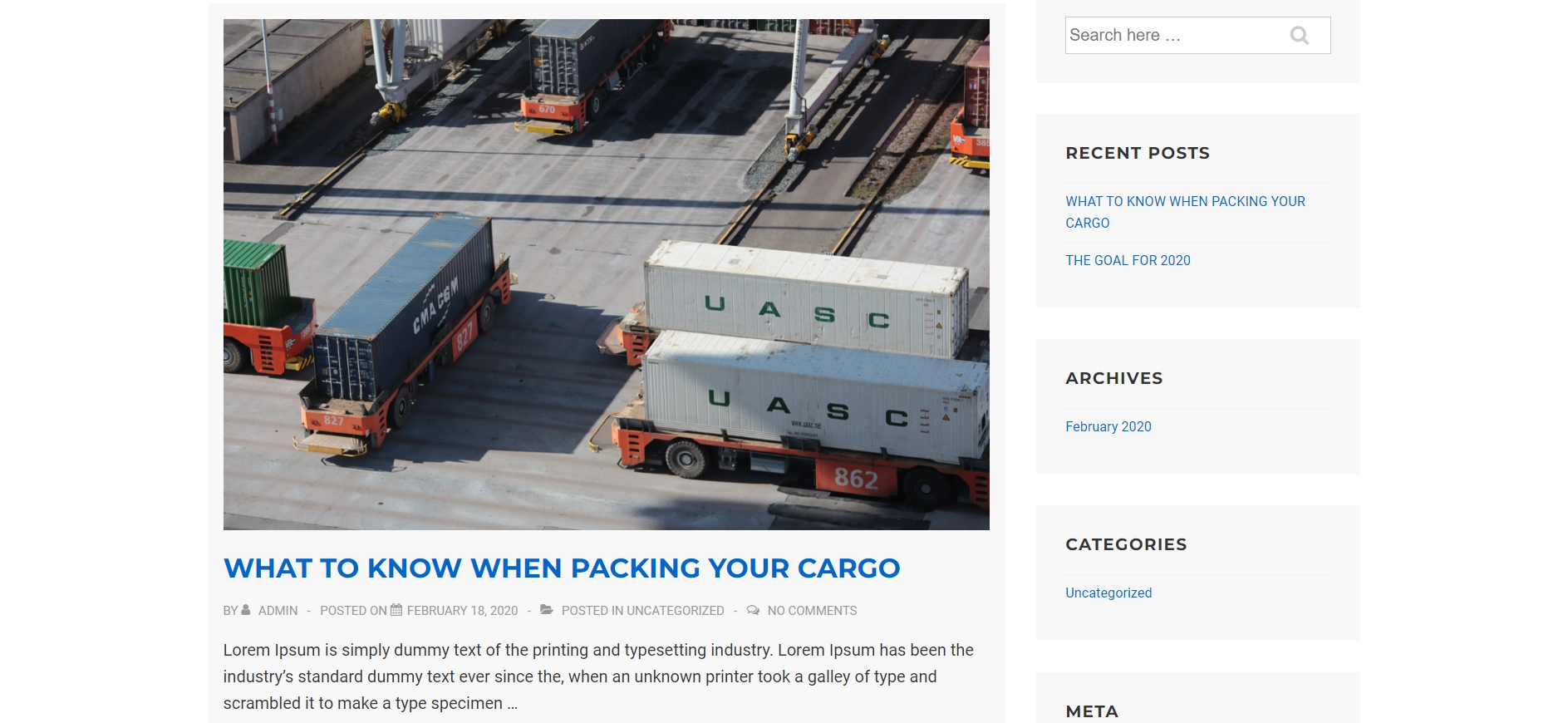 logistics website template
