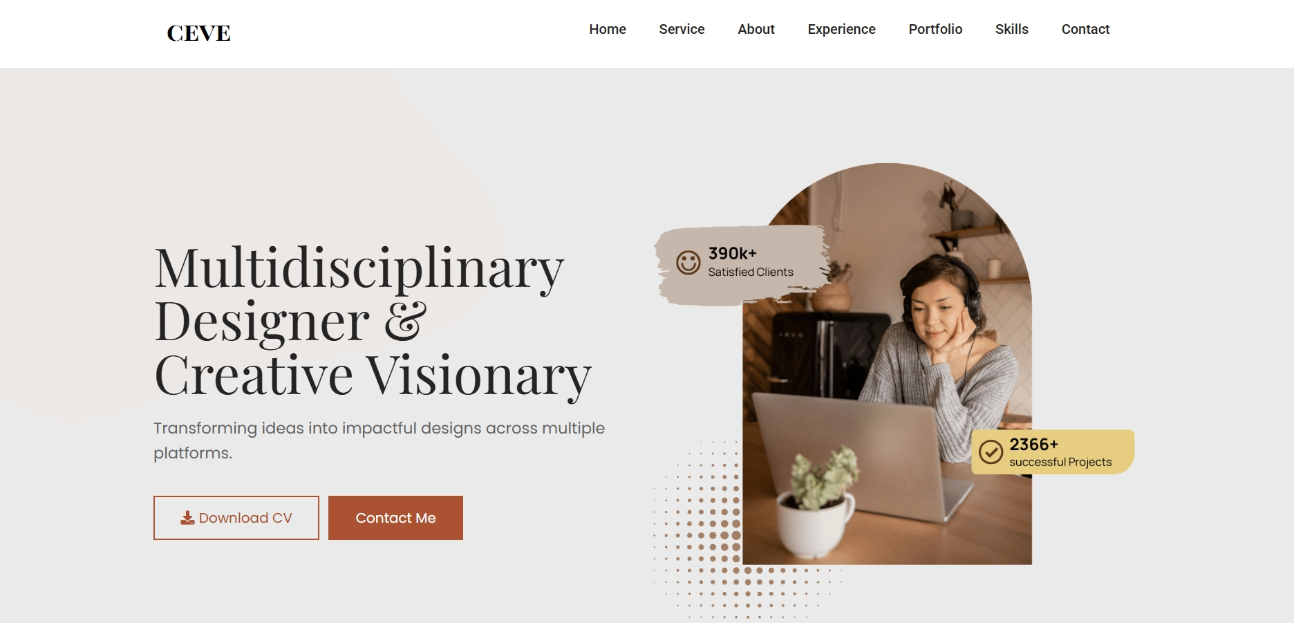 One Page CV - Homepage