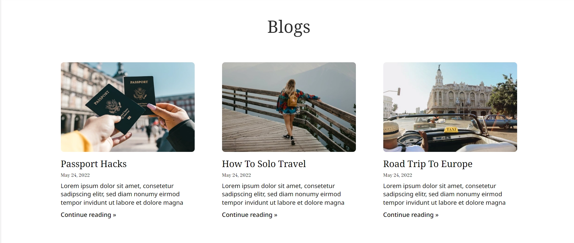 Travel Website Template