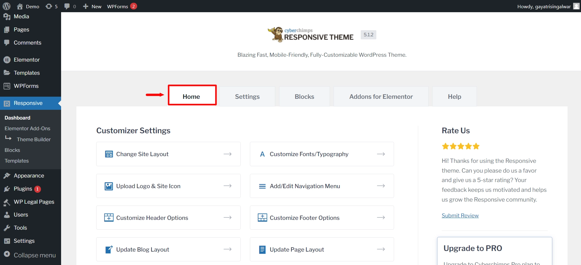 Responsive dashboard
