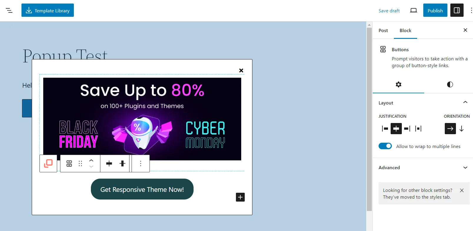 Adding custom image or elements to popup
