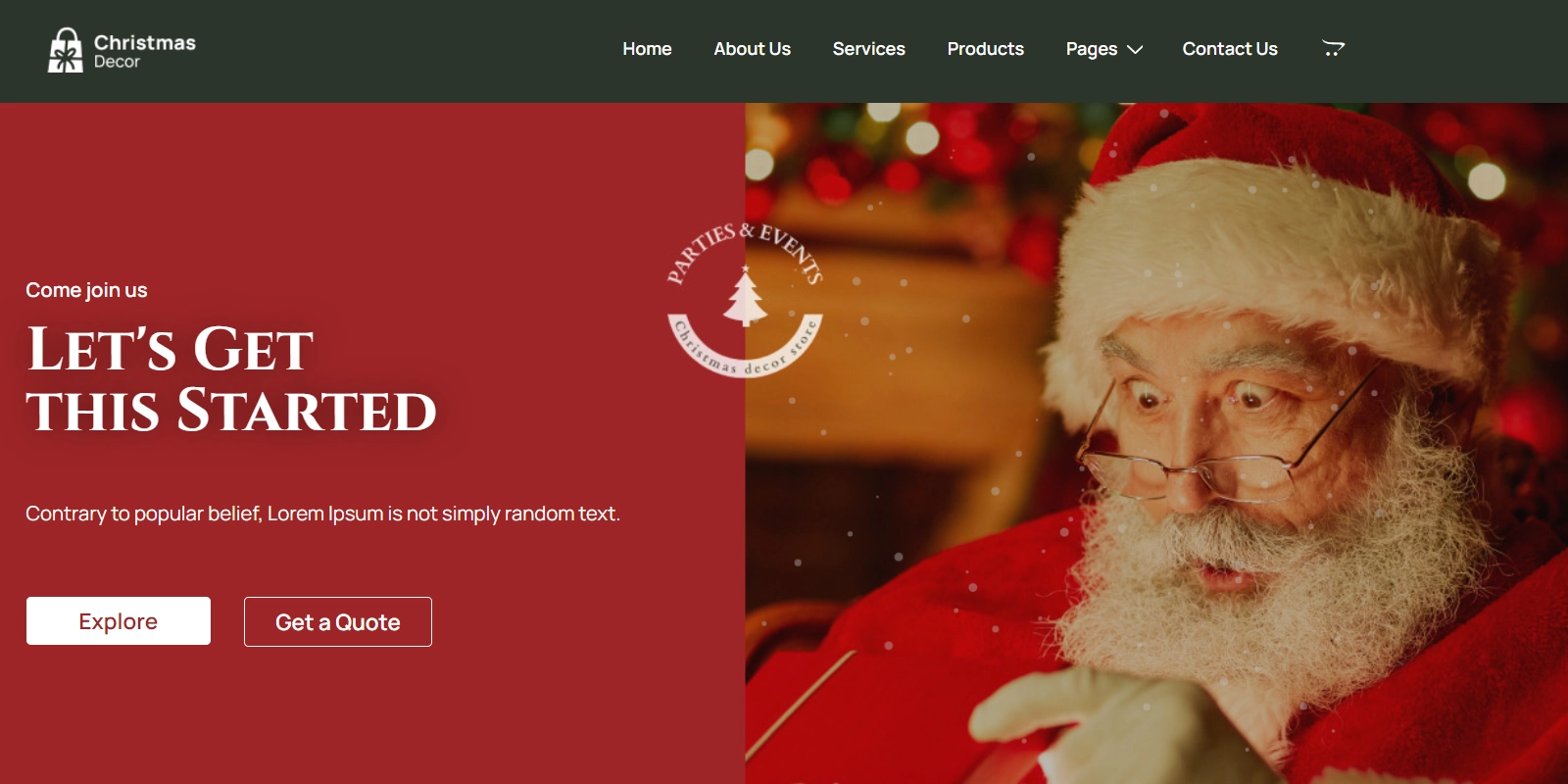 Christmas Decor with responsive starter templates