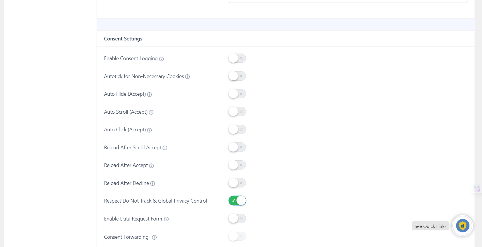 Global Privacy Control feature of WP cookie consent plugin