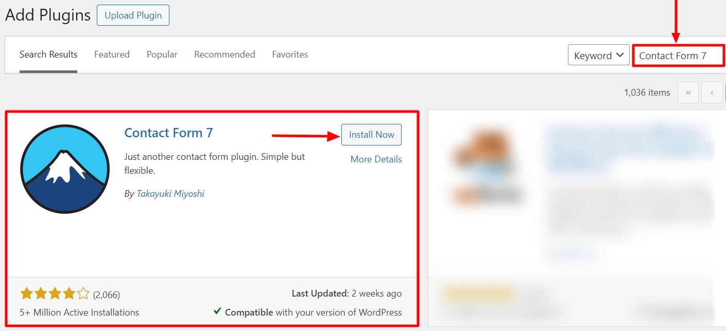 Install Contact Form 7