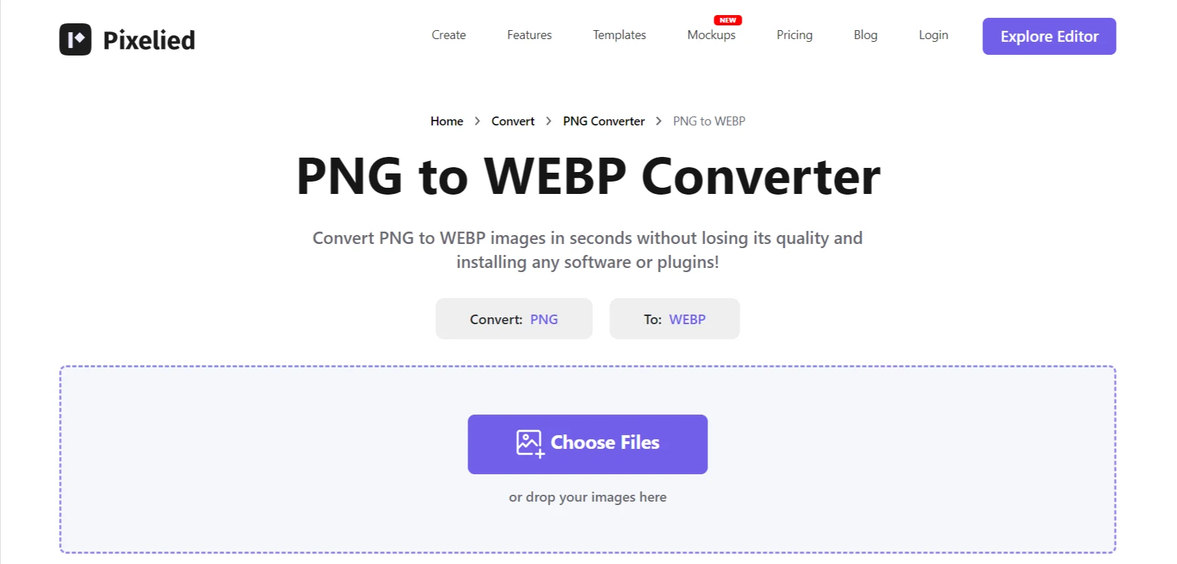 Convert images PNG to WebP format 