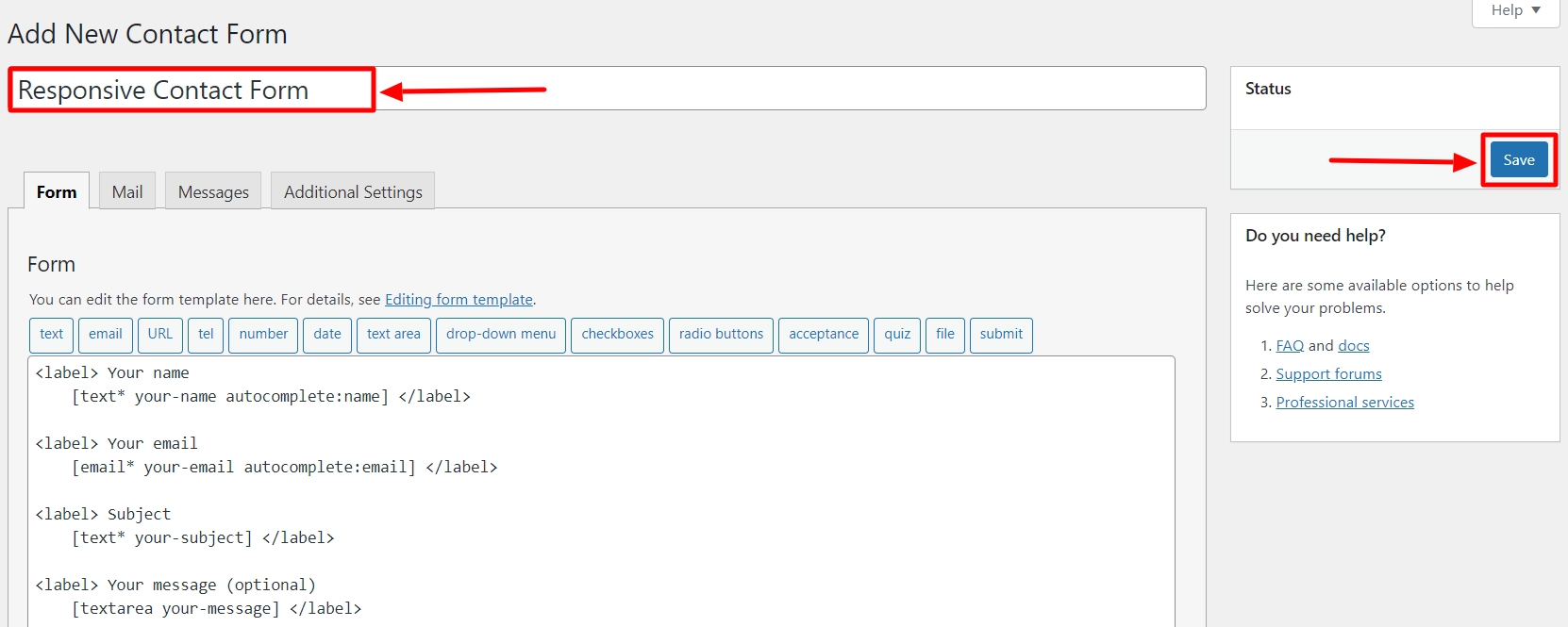 Save Contact Form 7