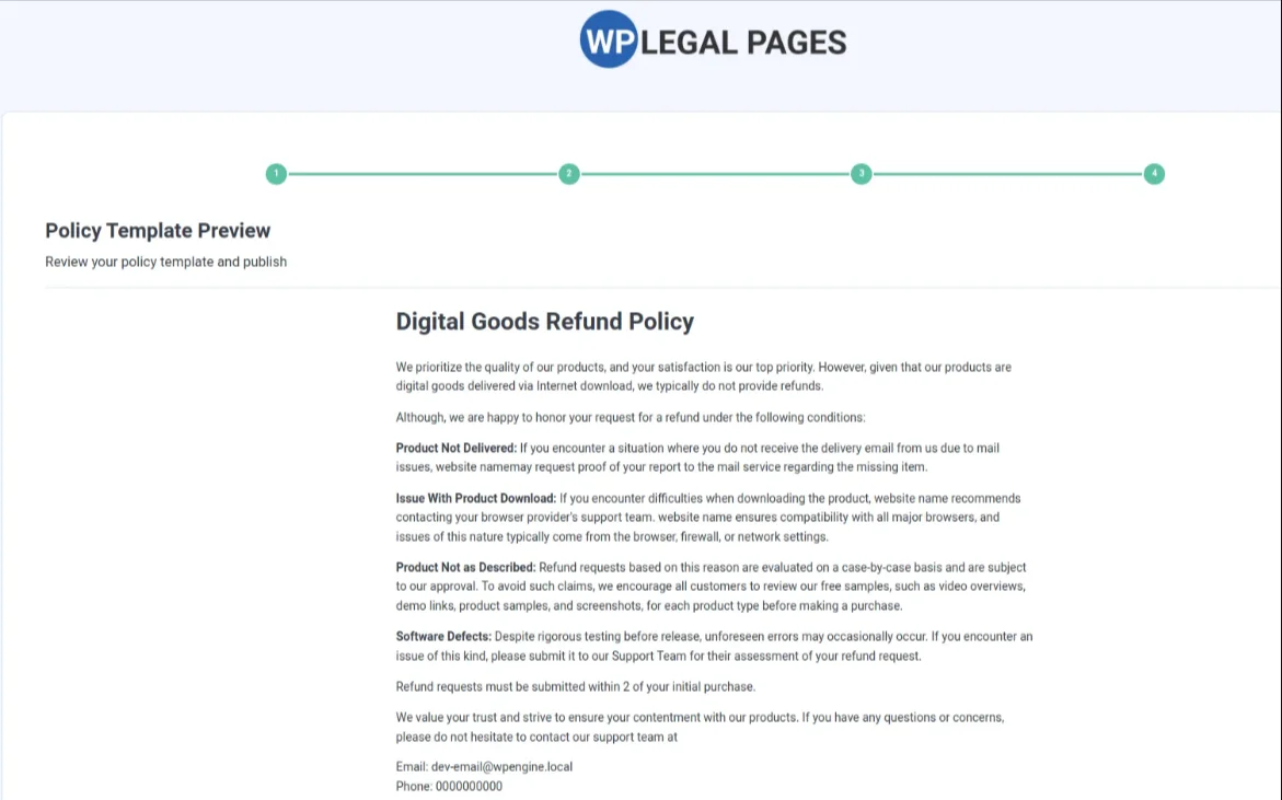 What is a digital goods refund policy