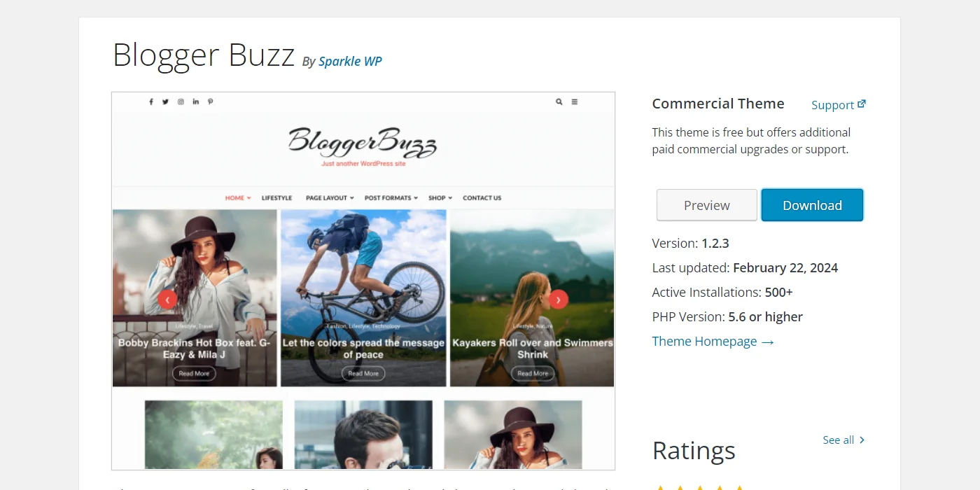 Blogger Buzz WooCommerce theme