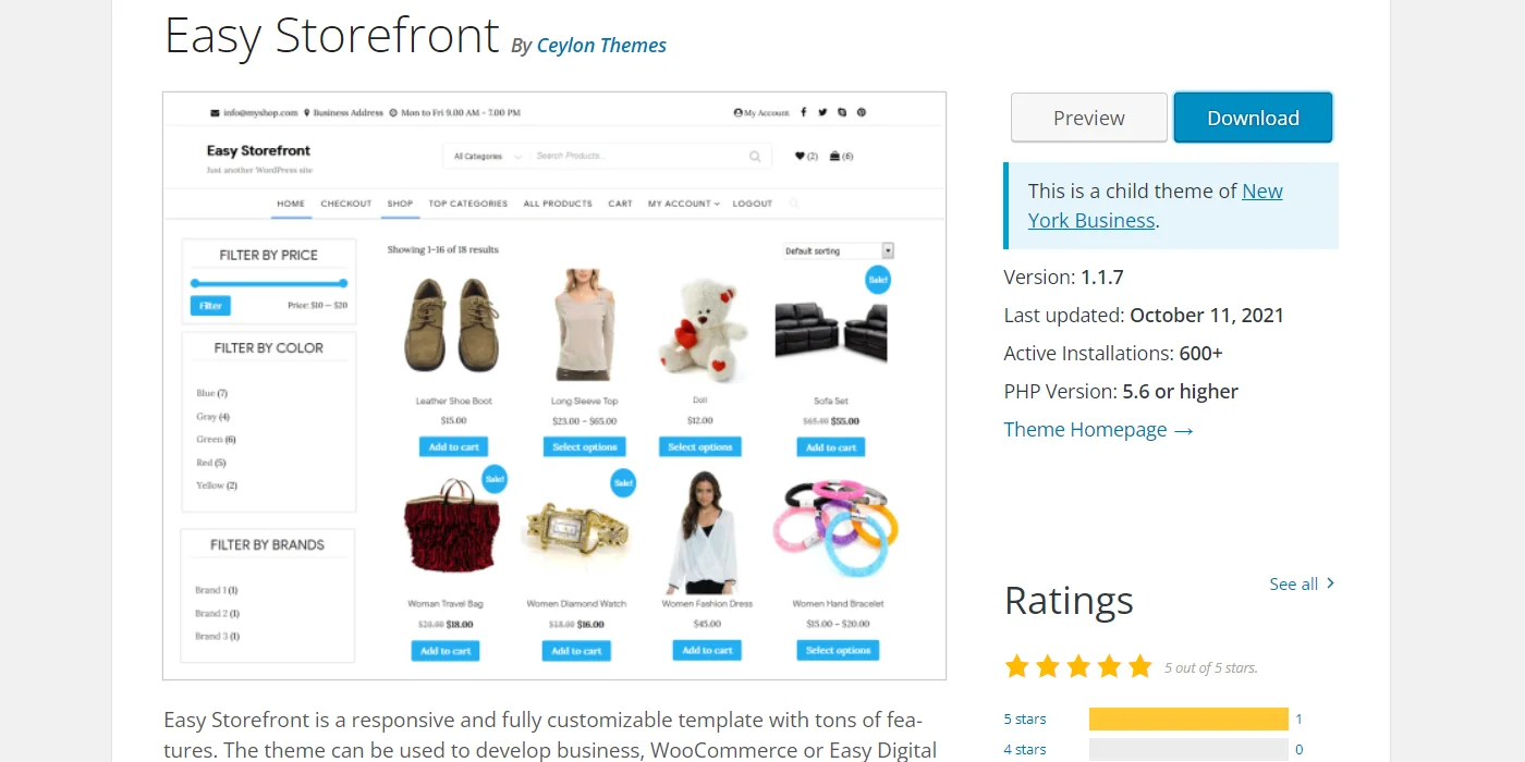 Easy Storefront WooCommerce themes