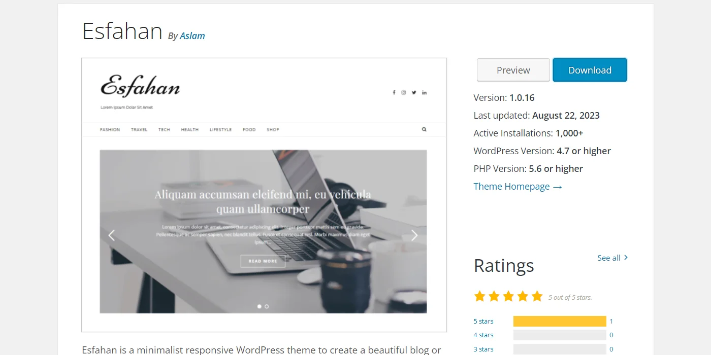 Esfahan WooCommerce theme