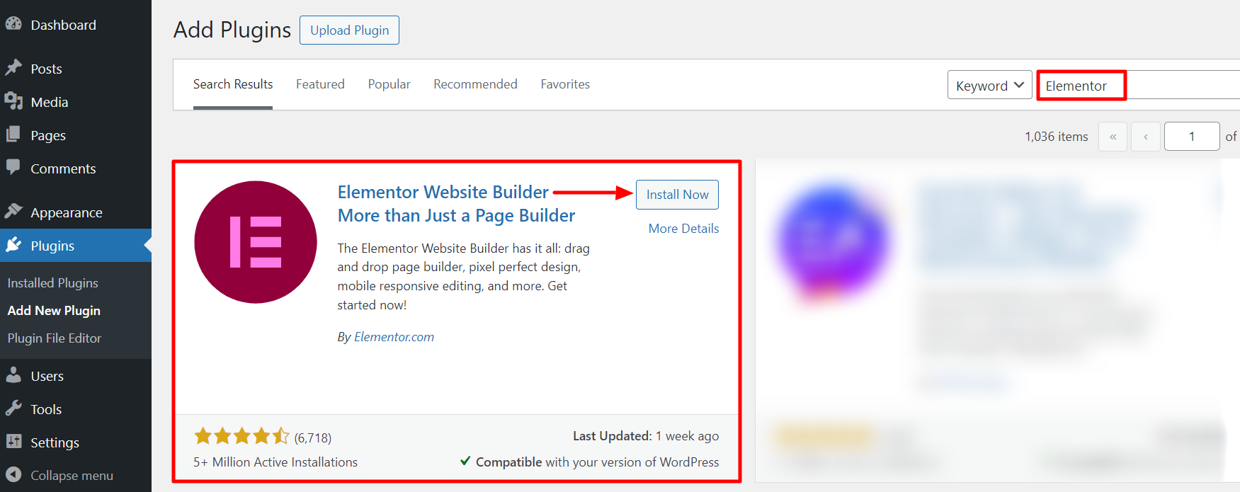 Install Elementor