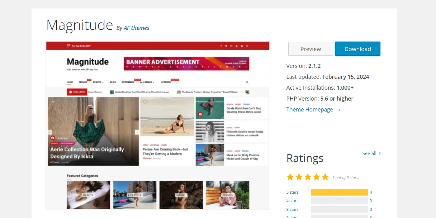 Magnitude theme for WooCommerce