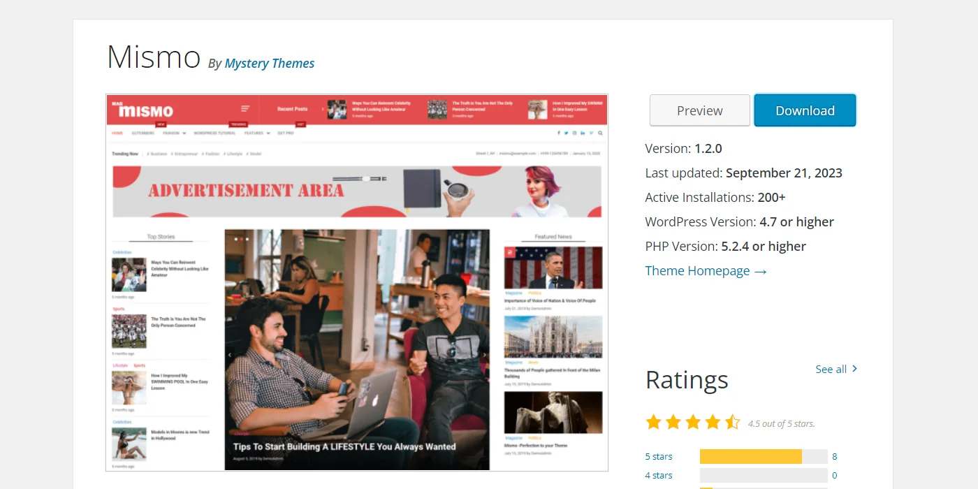 Mismo WooCommerce theme