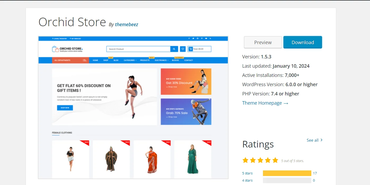 Orchid Store WooCommerce theme