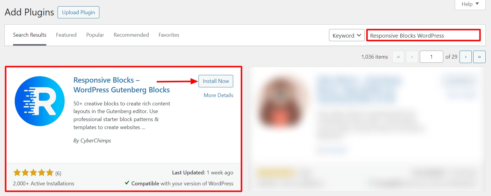 Search for Responsive Blocks Plugin