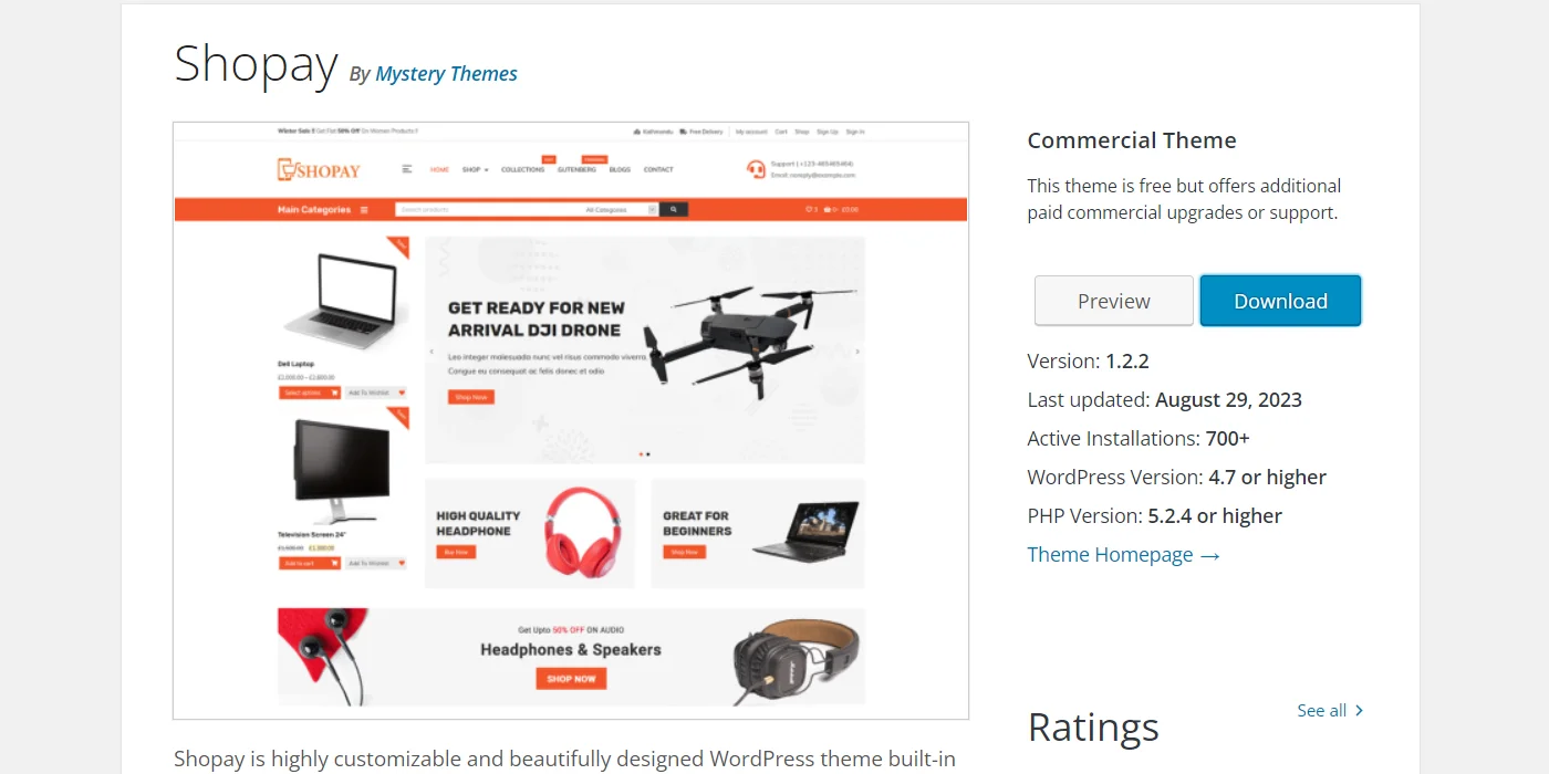 Shopay WordPress theme