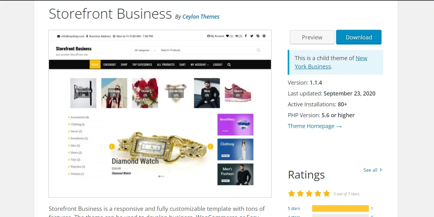 Storefront Business theme