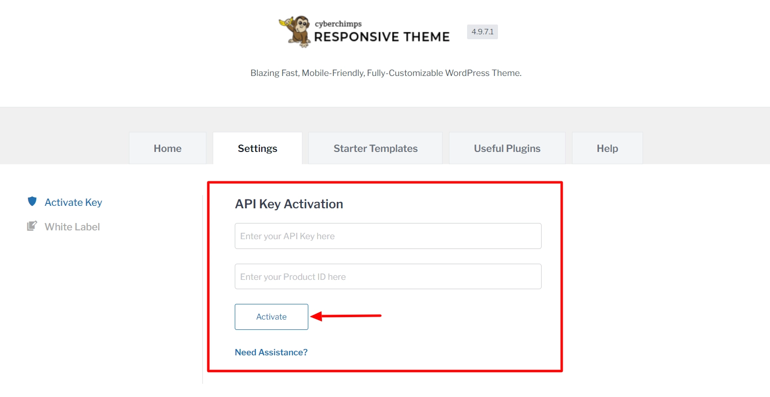 API Key and product ID